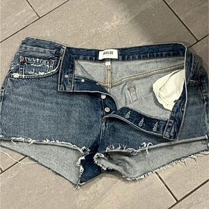 Agolde Parker Frayed Hem Denim Shorts (size 31)